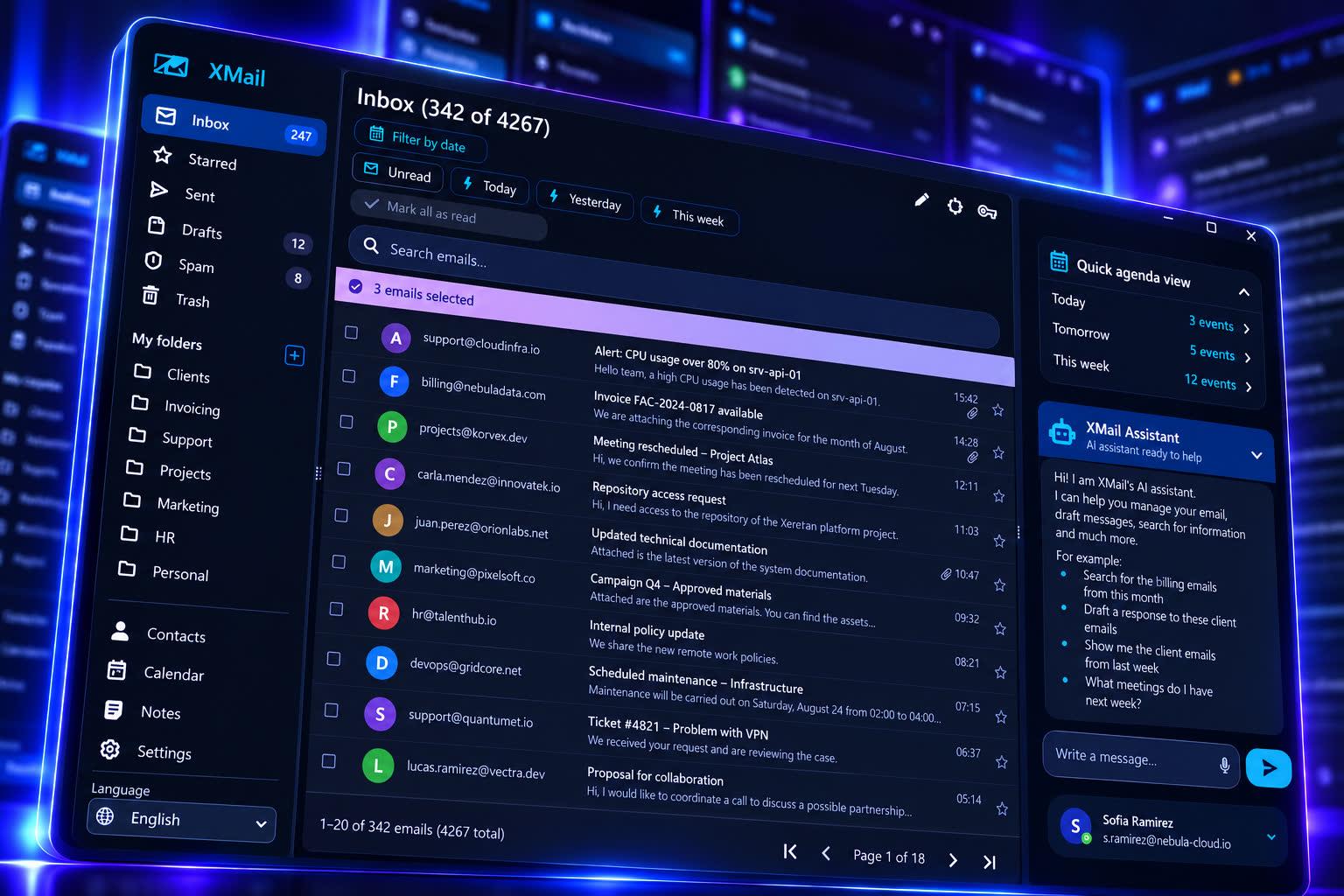 XMail: local-first mail with AI assistant