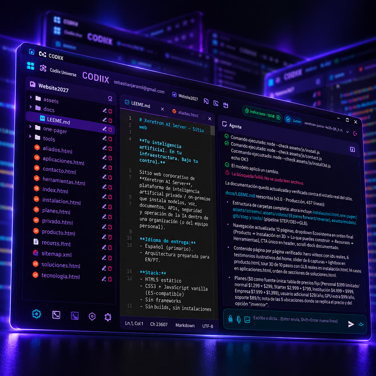 CodiiX: explorador, editor y agente sobre un proyecto real